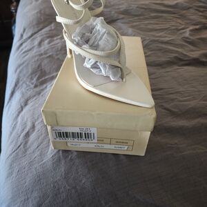 Public Desire Cream Strappy Heels